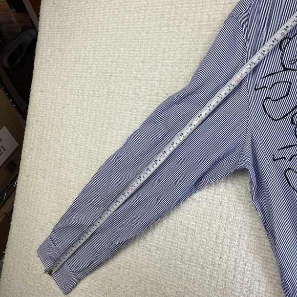 Guess x Brandalised x Banksy Stripe Button Up Out Of Bed Shirt Graffiti Read* - Picture 11 of 16